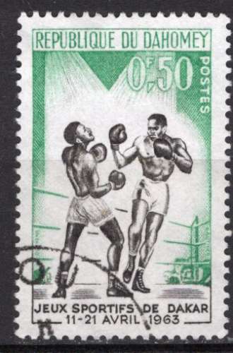 DAHOMEY 1963 JEUX SPORTIFS DE DAKAR  LA BOXE  OBLITERE