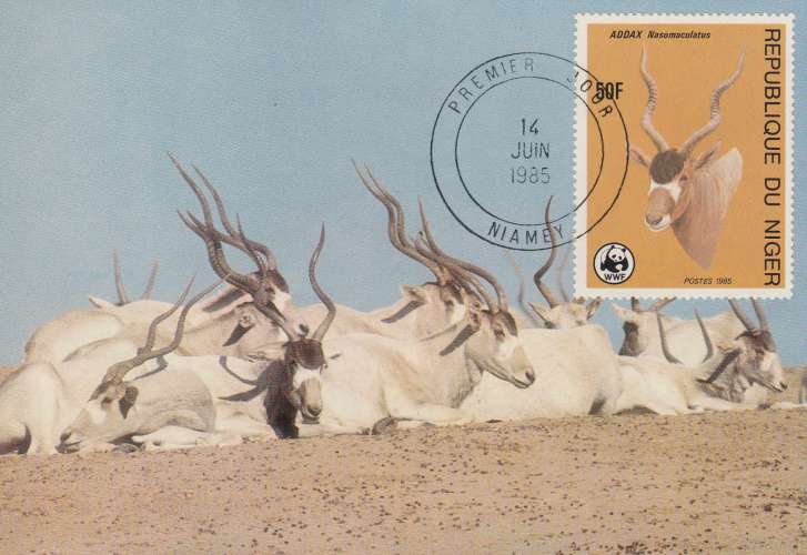 Niger 1989  Y&T  674/77  antilopes  sur 4 CM