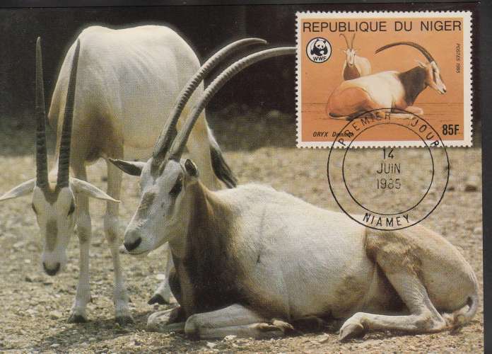 Niger 1989  Y&T  674/77  antilopes  sur 4 CM