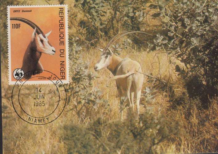 Niger 1989  Y&T  674/77  antilopes  sur 4 CM