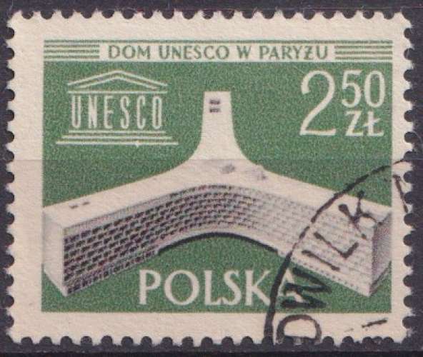 Pologne 1958 Y&T 949 oblitéré - Palais de l'Unesco 