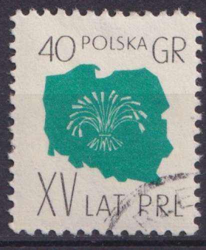 Pologne 1959 Y&T 973 oblitéré - Carte de la Pologne 