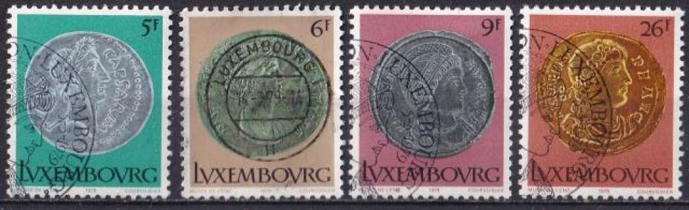 LUXEMBOURG - 1979 - Monnaies romaines - Yvert 931 /934 - Oblitérés