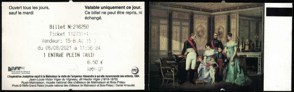 France Ticket Entrée Musée National Châteaux Malmaison et Bois Préau