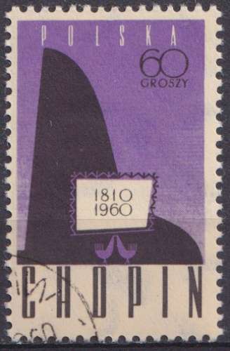 Pologne 1960 Y&T 1023 oblitéré - Frédéric Chopin 