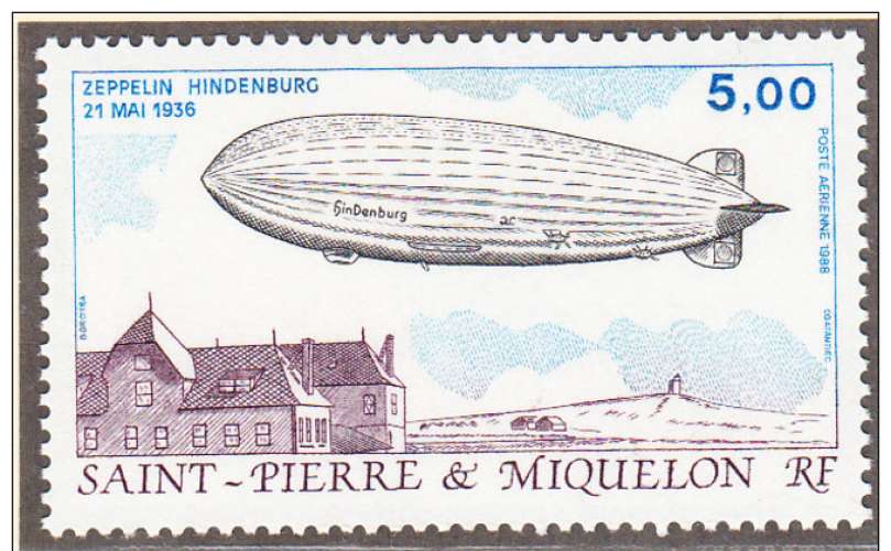 SAINT PIERRE ET MIQUELON - 1988 - Zeppelin - Yvert PA 66 Neuf **