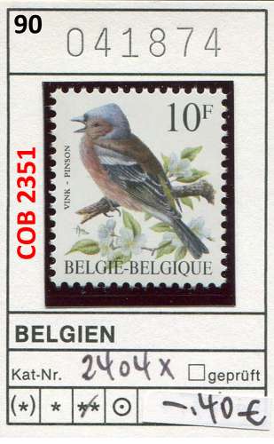 Belgique 1990 - Michel 2404 x -  COB 2351 - ** mnh neuf -