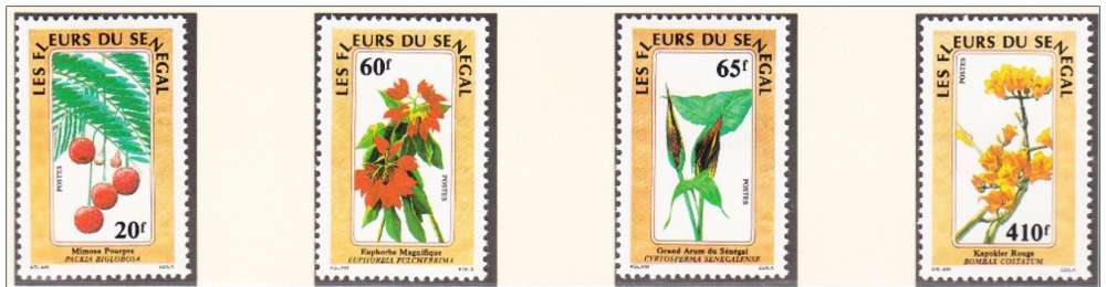 SENEGAL 1988 - Fleurs - Yvert 781 / 784 Neufs **