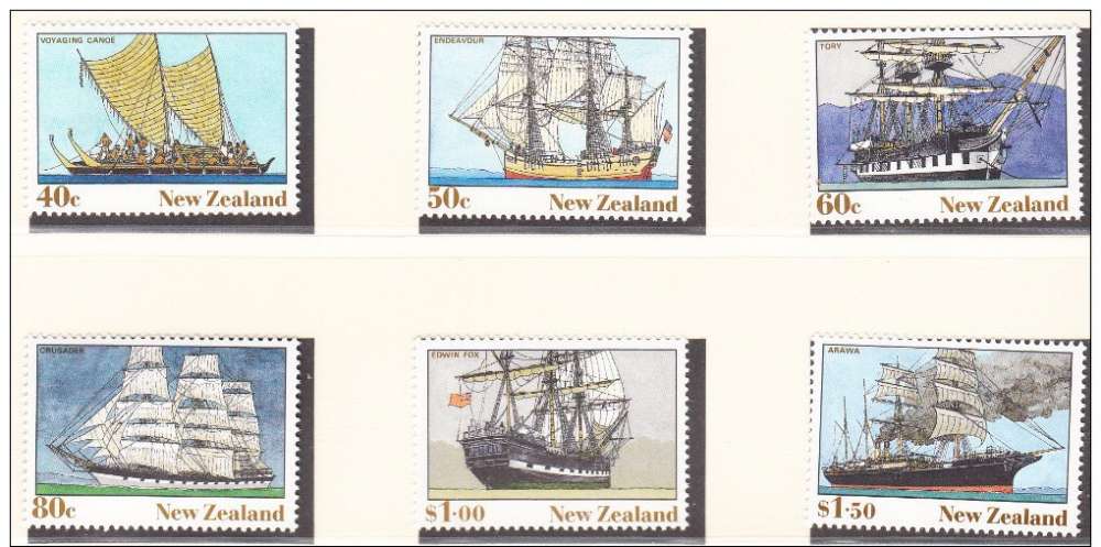 NOUVELLE ZELANDE - 1990 - Bateaux - Yvert 1060 / 1065 - Neufs **