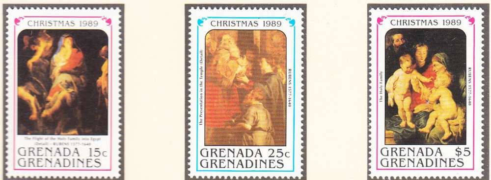 GRENADINES - 1989 - Noël - Yvert 1076 / 1078 + BF 184 Neufs **