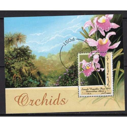 SOMALIE 1998 FLEURS LES ORCHIDEES BLOC OBLITERE -