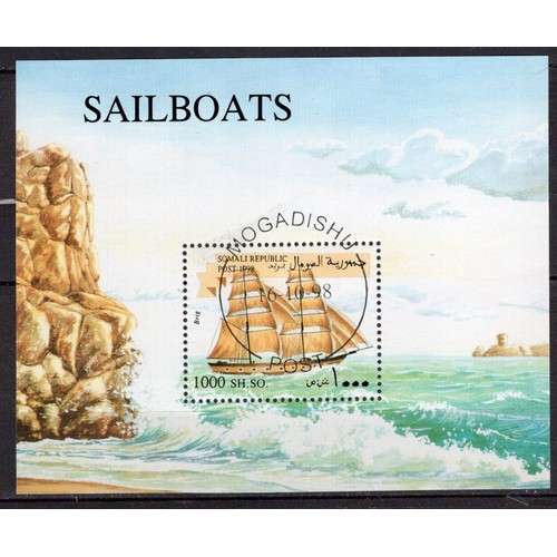 SOMALIE 1998 BATEAU LES VOILIERS BLOC OBLITERE -