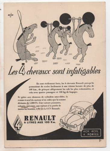 cpsm Publitaire pour la 4CV Renault