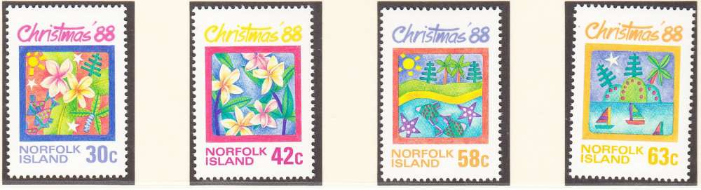 NORFOLK 1988 - Noël - Yvert 439 / 442 Neufs**