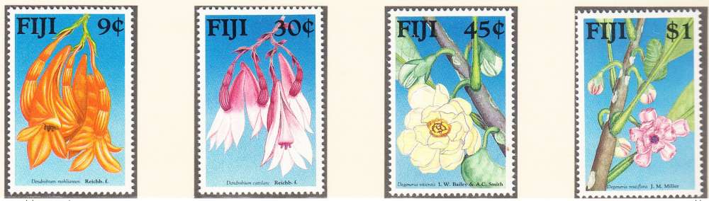 FIDJI - 1988 - Fleurs - Yvert 591 / 594 - Neufs **