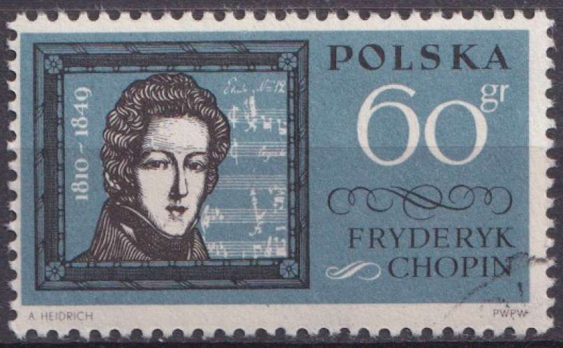 Pologne 1962 Y&T 1174 oblitéré - Frédéric Chopin 