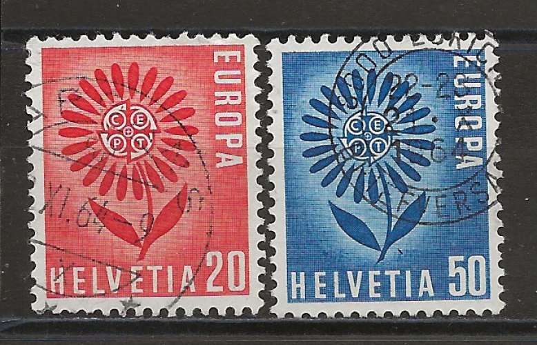 SUISSE ANNEE 1964 Y.T N°735-736 OBLI EUROPA 