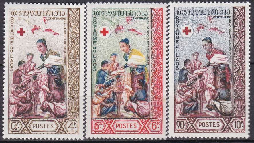 LAOS N° 90/2 de 1963 en série complète neuve**