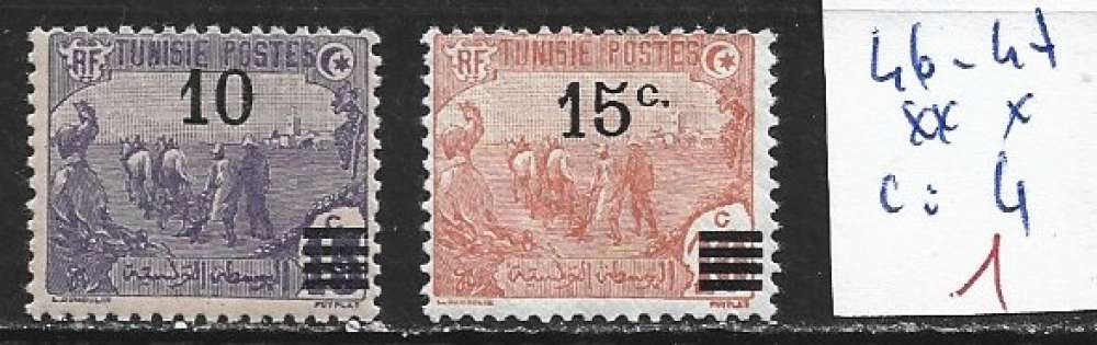 TUNISIE FRANCAISE 46-47 ** & * côte 4 €