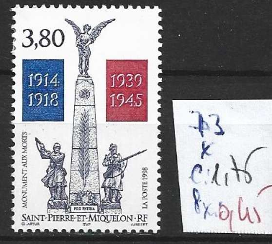 SAINT PIERRE ET MIQUELON 703 * côte 1.75 €