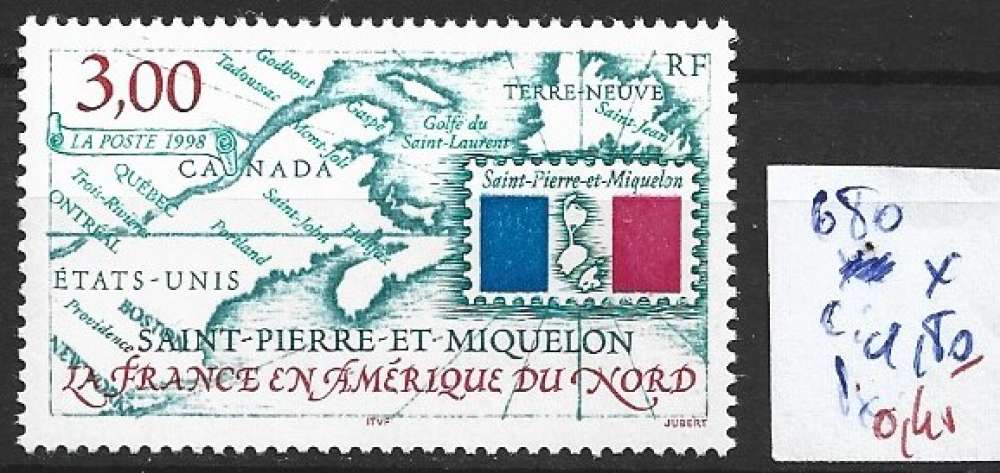 SAINT PIERRE ET MIQUELON 680 * côte 1.80 €