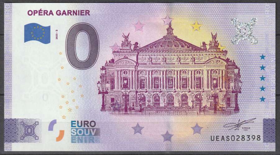 Billet 0 EURO Souvenir France 2023 - Opéra Garnier, Paris