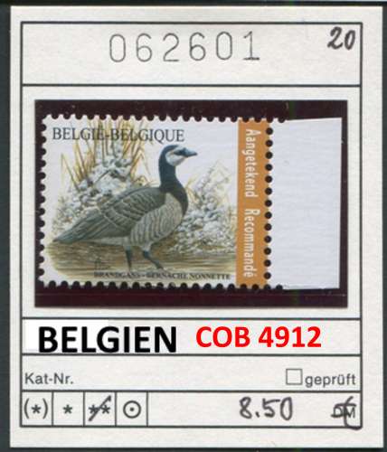 Belgique 2020 - Michel ? -  COB 4912 - ** mnh neuf -