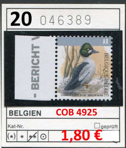 Belgique 2020 - Michel ? -  COB 4925 - ** mnh neuf -