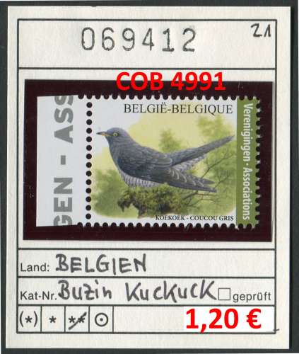 Belgique 2021 - Michel ? - COB 4991 - ** mnh neuf postfris - 