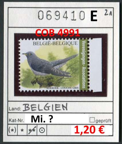 Belgique 2021 - Michel ? -  COB 4991 - ** mnh neuf -