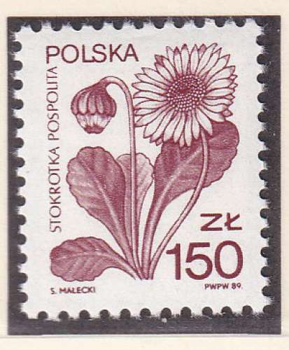 POLOGNE - 1989 - Fleurs  - Yvert  3041 - Neuf **