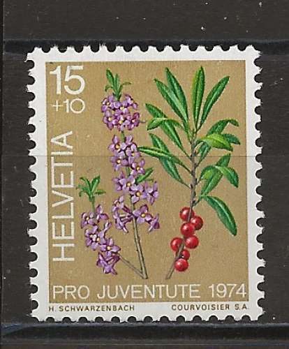 SUISSE ANNEE 1974 Y.T N°972 NEUF** PLANTES 