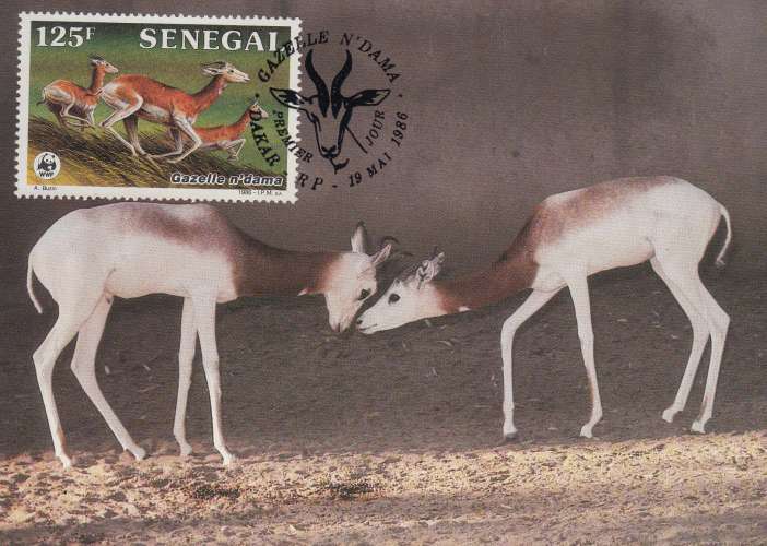 Sénégal 1986  Y&T  661/64  gazelles  sur 4 CM