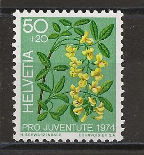 SUISSE ANNEE 1974 Y.T N°974 NEUF** PLANTES 