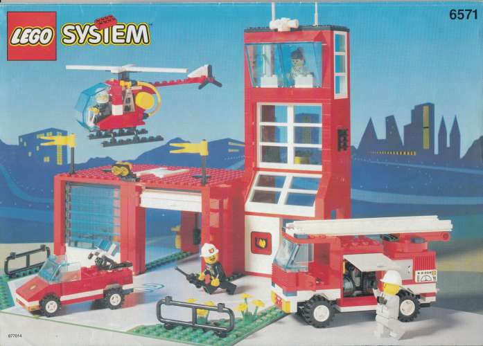 Lego 6571 Caserne Sapeurs-Pompiers avec plan 100 % complet