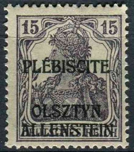 ALLENSTEIN OLSZTYN 1920 NEUF* charnière N° 3