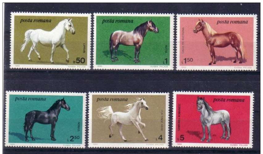 ROUMANIE - 1984  - Chevaux - Yvert 3528 / 3533 Neufs **