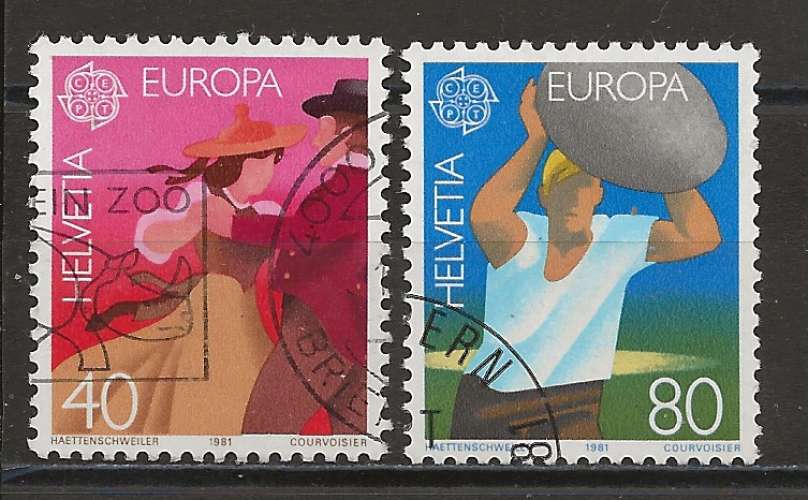 SUISSE ANNEE 1981 Y.T N°1126-1127 OBLI EUROPA