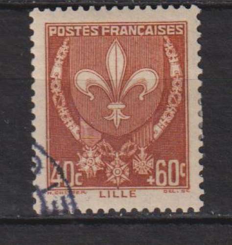 FRANCE  Y T N ° 527 oblitérée   Armoirie  LILLE