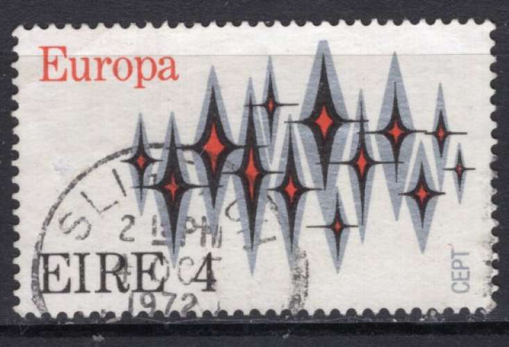 IRLANDE 1972 EUROPA 4P ARGENT ROUGE ET NOIR OBLITERE   