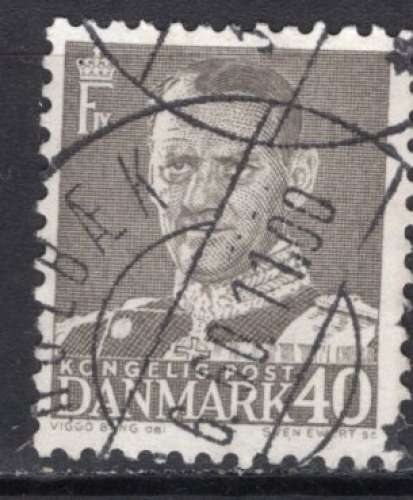 DANEMARK  1948  LE ROI FREDIRIC IX 40 GRIS OBLITERE