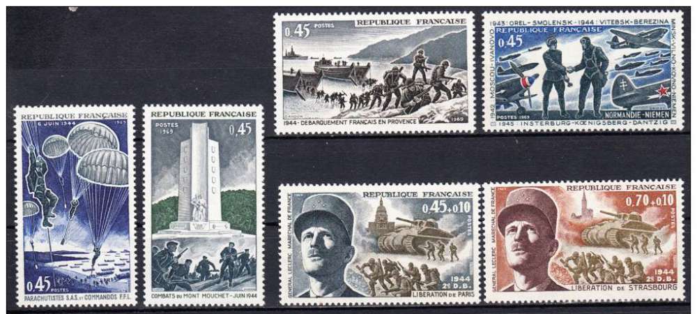 FRANCE - 1969 - Libération - Yvert 1603 / 1608 Neufs ** 