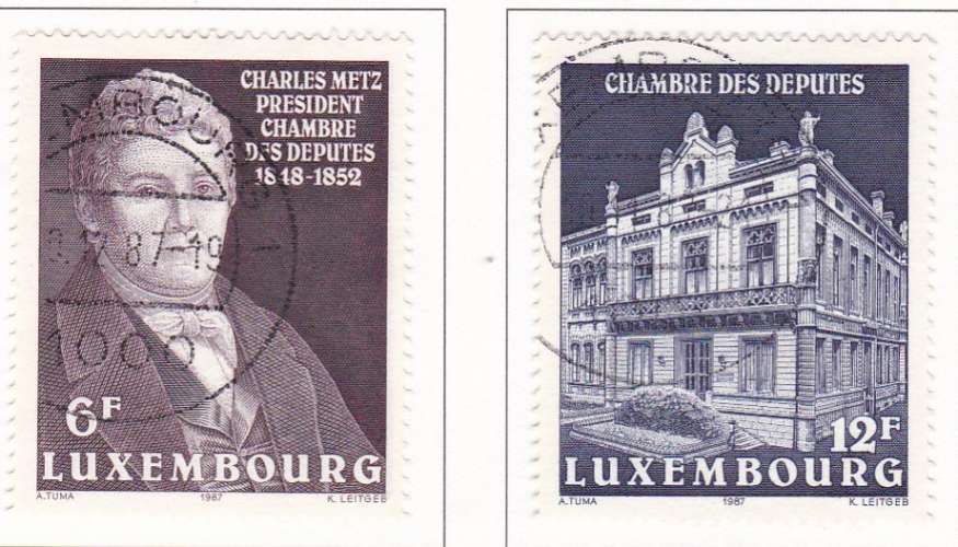 LUXEMBOURG N° 1133/4 de 1987 oblitérés en série complète  