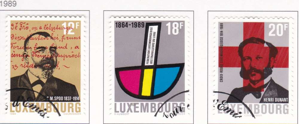 LUXEMBOURG N° 1164/6 de 1989 oblitérés en série complète 