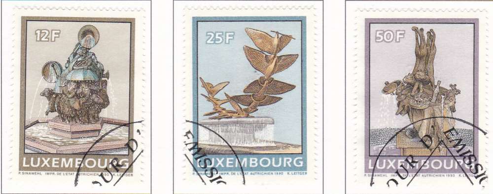 LUXEMBOURG N° 1198/1200 de 1990 oblitérés en série complète 