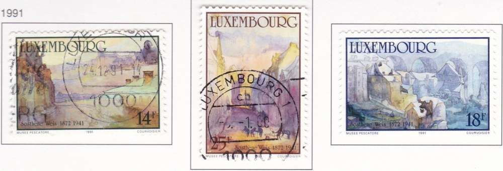 LUXEMBOURG N° 1213/6 de 1991 oblitérés (2 scans)