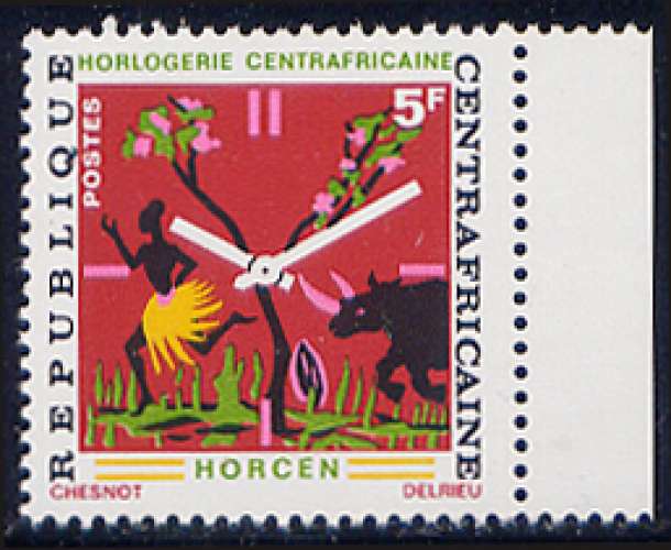 Timbre neuf ** n° 177(Yvert) Centrafrique 1972 - Horlogerie centrafricaine