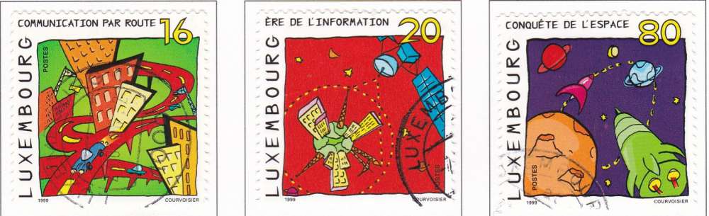 LUXEMBOURG N° 1431/3 de 1999 oblitérés en série complète 