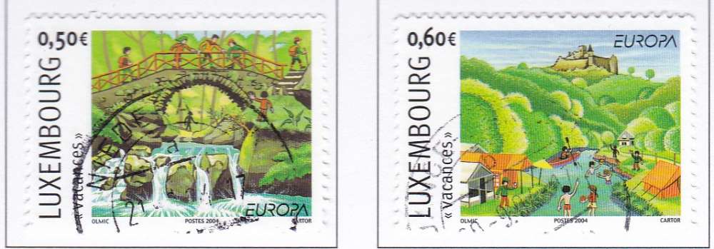 LUXEMBOURG N° 1590/1 de 2004 oblitérés en série complète  