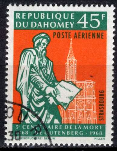 DAHOMEY 1968 LA CATHEDRALE DE STRASBOURG  OBLITERE